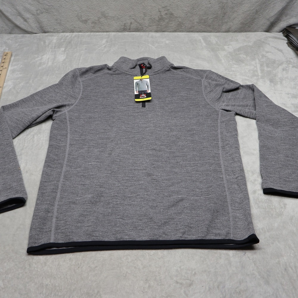 Avalanche Sweatshirt Men Small Gray 1/4 Zip Fleece Pullover Stretch Outdoor NEW